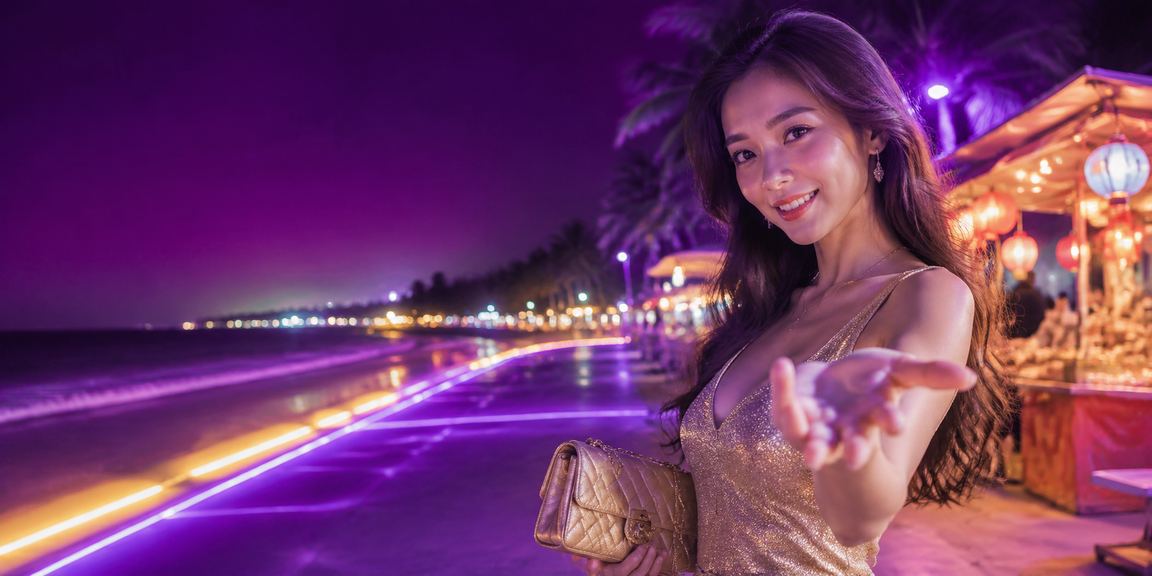 Người dân và du khách tụ tập chơi game tại chợ đêm ven biển Mũi Né